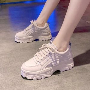 platform slip on tennis shoes